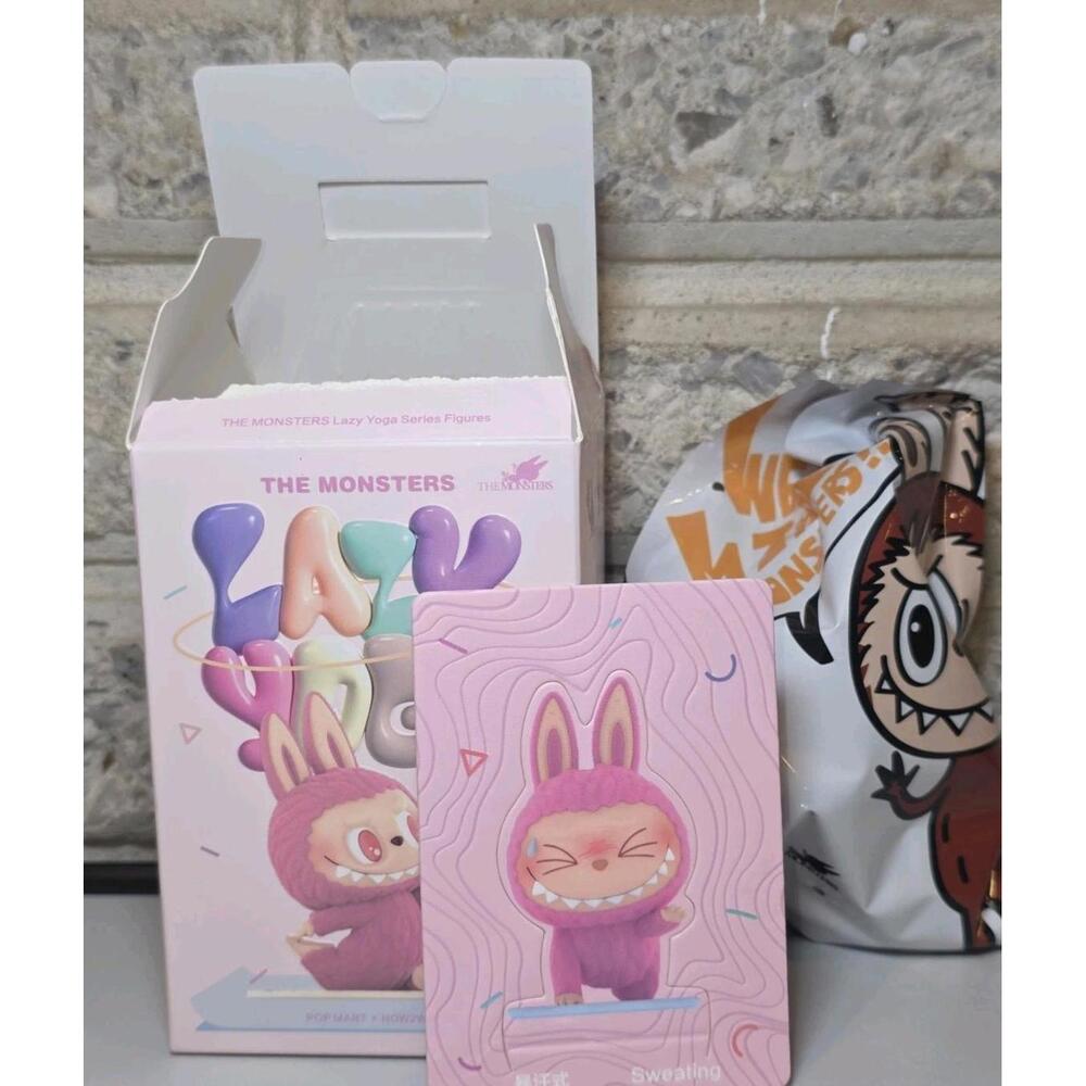 PopMart Labubu The Monsters Lazy Yoga Series Open box  - Sweating Sealed Bag